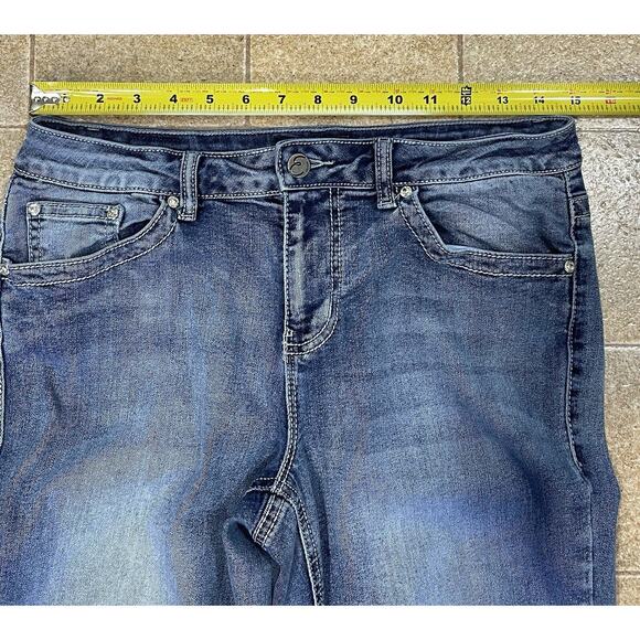 Earl Jeans Embellished Rhinestones Stretch Slim Boot Cut Size 10 Women’s Denim - Picture 3 of 13